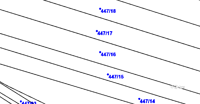 Parcela st. 447/16 v KÚ Chožov, Katastrální mapa