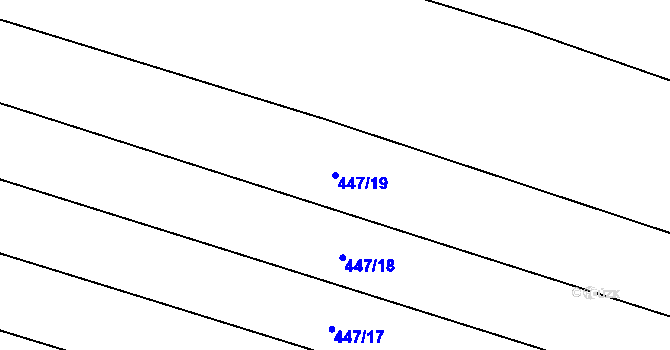 Parcela st. 447/19 v KÚ Chožov, Katastrální mapa