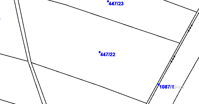 Parcela st. 447/22 v KÚ Chožov, Katastrální mapa