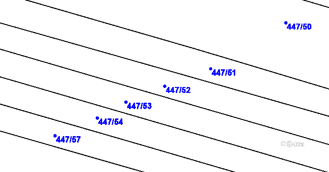 Parcela st. 447/52 v KÚ Chožov, Katastrální mapa