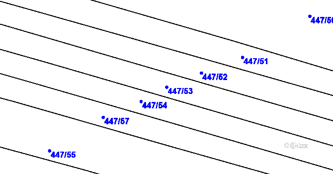 Parcela st. 447/53 v KÚ Chožov, Katastrální mapa