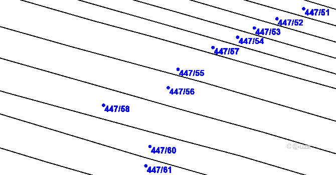 Parcela st. 447/56 v KÚ Chožov, Katastrální mapa