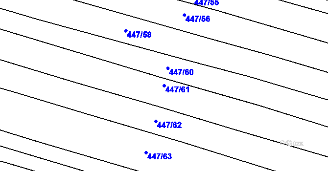 Parcela st. 447/61 v KÚ Chožov, Katastrální mapa