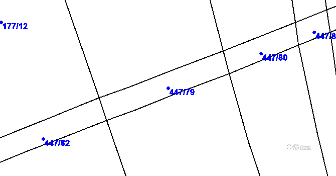 Parcela st. 447/79 v KÚ Chožov, Katastrální mapa