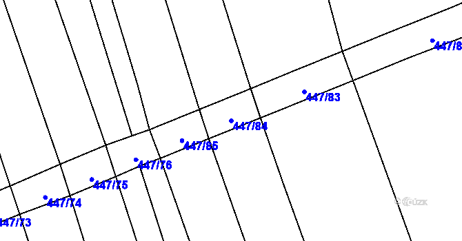 Parcela st. 447/84 v KÚ Chožov, Katastrální mapa