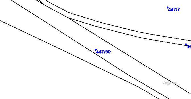 Parcela st. 447/90 v KÚ Chožov, Katastrální mapa
