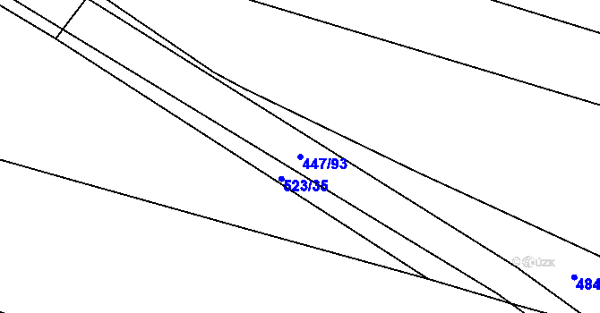 Parcela st. 447/93 v KÚ Chožov, Katastrální mapa