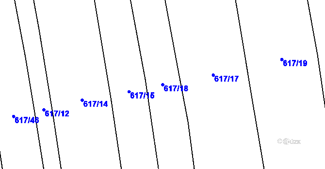 Parcela st. 617/18 v KÚ Chožov, Katastrální mapa