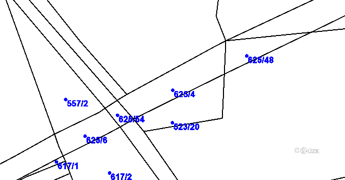 Parcela st. 625/4 v KÚ Chožov, Katastrální mapa