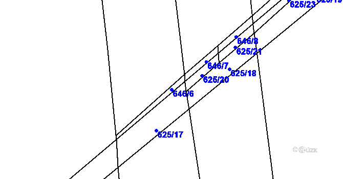 Parcela st. 646/6 v KÚ Chožov, Katastrální mapa