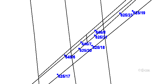 Parcela st. 646/7 v KÚ Chožov, Katastrální mapa