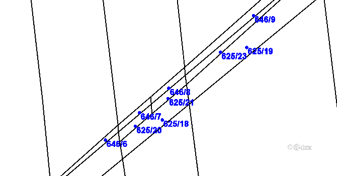 Parcela st. 646/8 v KÚ Chožov, Katastrální mapa