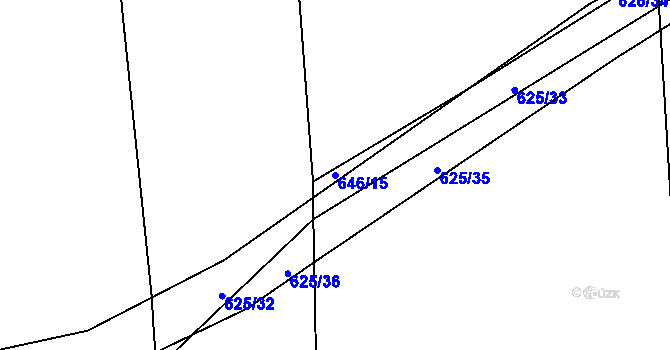 Parcela st. 646/15 v KÚ Chožov, Katastrální mapa