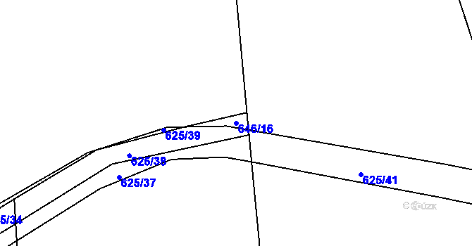Parcela st. 646/16 v KÚ Chožov, Katastrální mapa