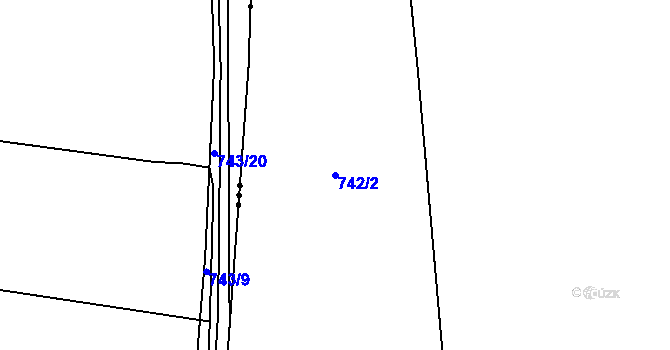 Parcela st. 742/2 v KÚ Chožov, Katastrální mapa