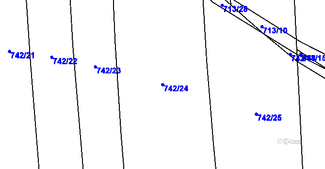 Parcela st. 742/24 v KÚ Chožov, Katastrální mapa
