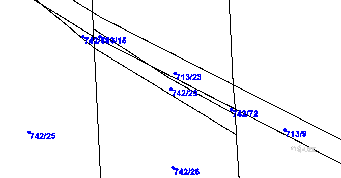 Parcela st. 742/29 v KÚ Chožov, Katastrální mapa
