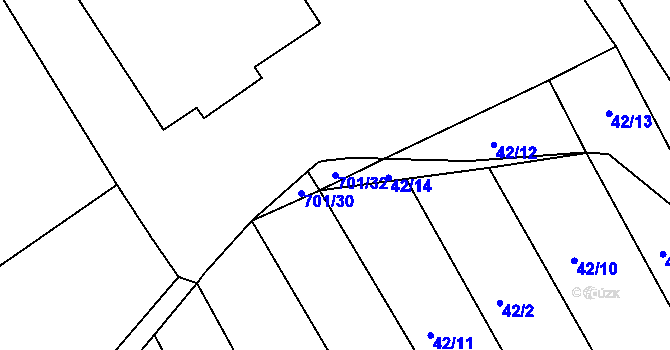 Parcela st. 701/32 v KÚ Chožov, Katastrální mapa