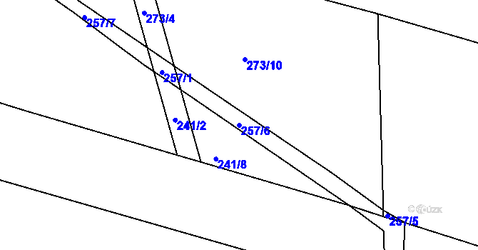 Parcela st. 257/6 v KÚ Chožov, Katastrální mapa