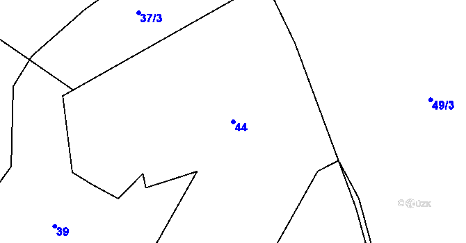 Parcela st. 44 v KÚ Chramosty, Katastrální mapa