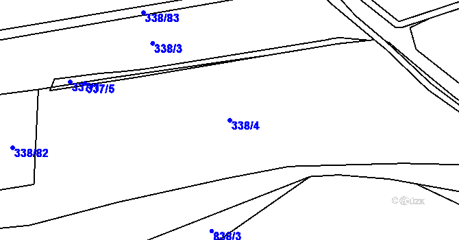 Parcela st. 338/4 v KÚ Chramosty, Katastrální mapa