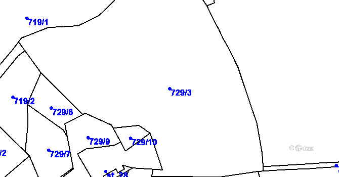 Parcela st. 729/3 v KÚ Chramosty, Katastrální mapa