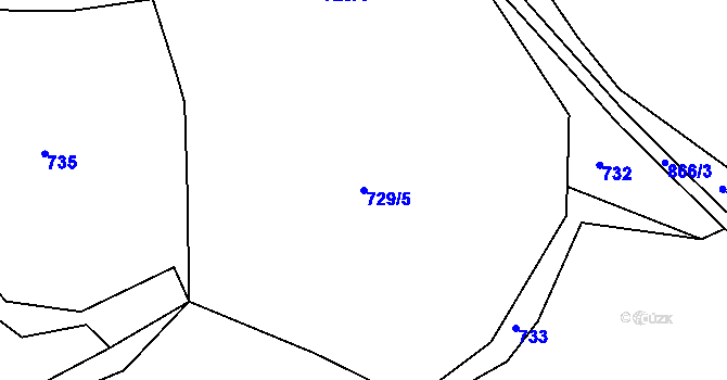 Parcela st. 729/5 v KÚ Chramosty, Katastrální mapa