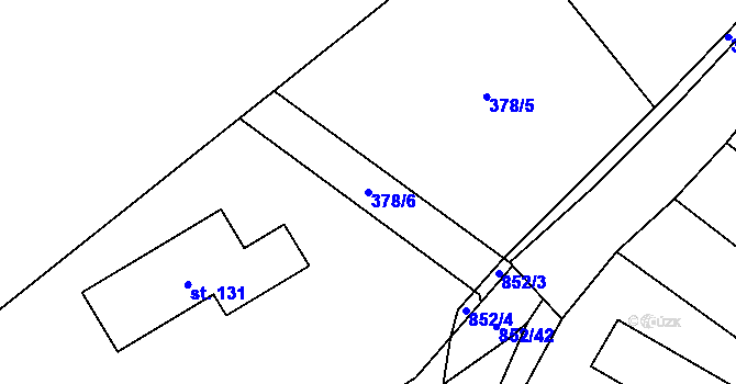 Parcela st. 378/6 v KÚ Chramosty, Katastrální mapa