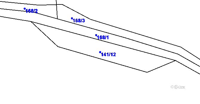 Parcela st. 141/12 v KÚ Chramosty, Katastrální mapa