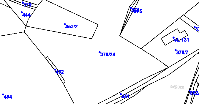 Parcela st. 378/24 v KÚ Chramosty, Katastrální mapa
