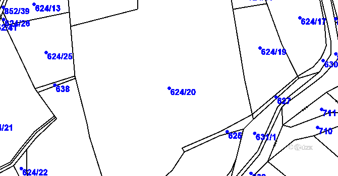 Parcela st. 624/20 v KÚ Chramosty, Katastrální mapa