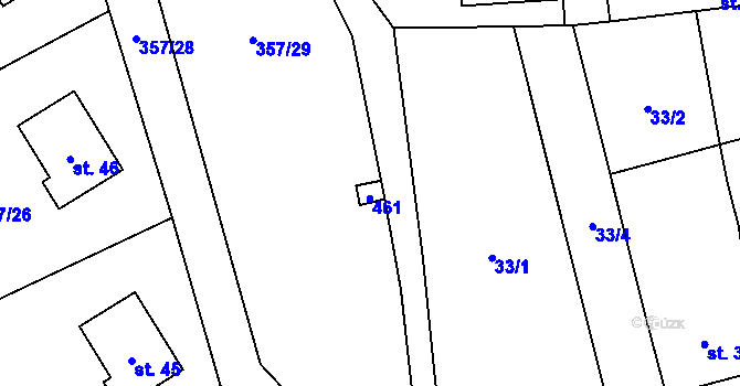 Parcela st. 38 v KÚ Chrančovice, Katastrální mapa