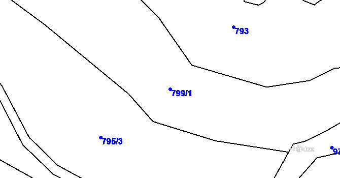 Parcela st. 799/1 v KÚ Klenovice u Chrančovic, Katastrální mapa