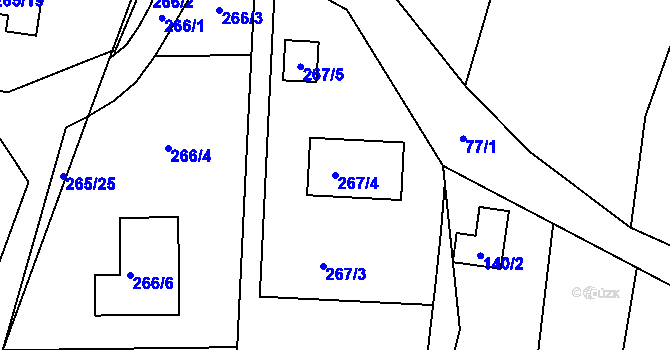 Parcela st. 267/4 v KÚ Chranišov, Katastrální mapa