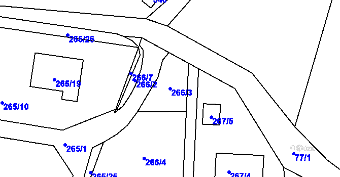 Parcela st. 266/3 v KÚ Chranišov, Katastrální mapa