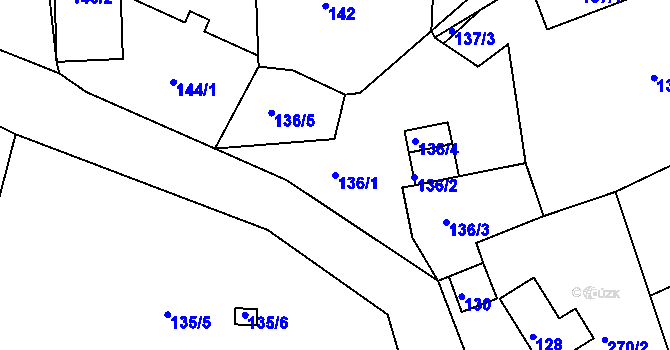 Parcela st. 136/1 v KÚ Chranišov, Katastrální mapa