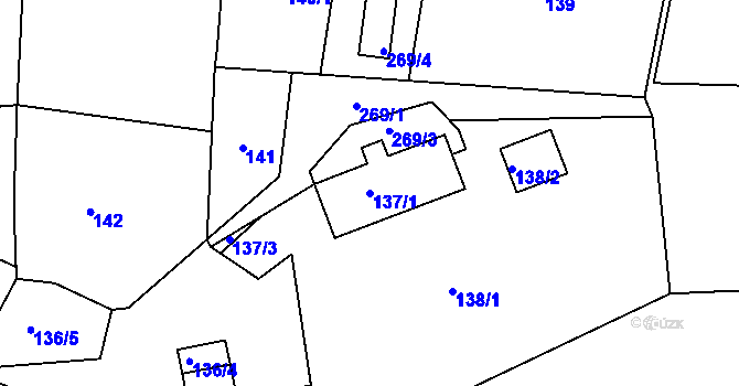 Parcela st. 137/1 v KÚ Chranišov, Katastrální mapa
