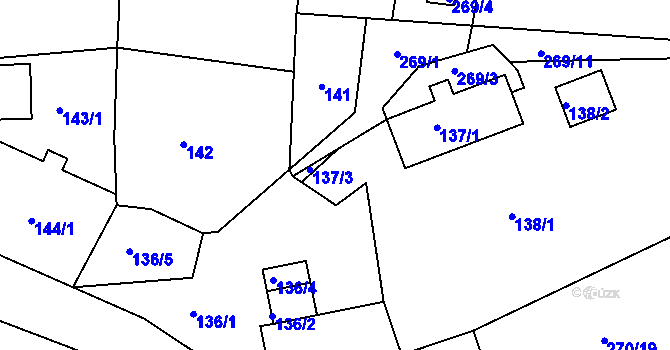 Parcela st. 137/2 v KÚ Chranišov, Katastrální mapa