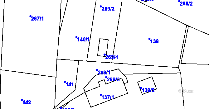Parcela st. 269/4 v KÚ Chranišov, Katastrální mapa