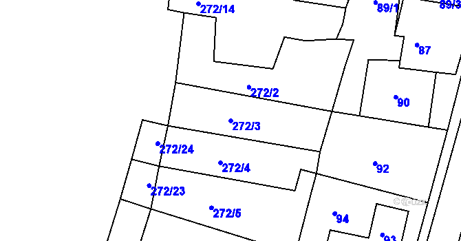 Parcela st. 272/3 v KÚ Chranišov, Katastrální mapa