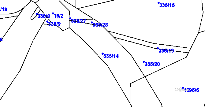 Parcela st. 335/14 v KÚ Chranišov, Katastrální mapa