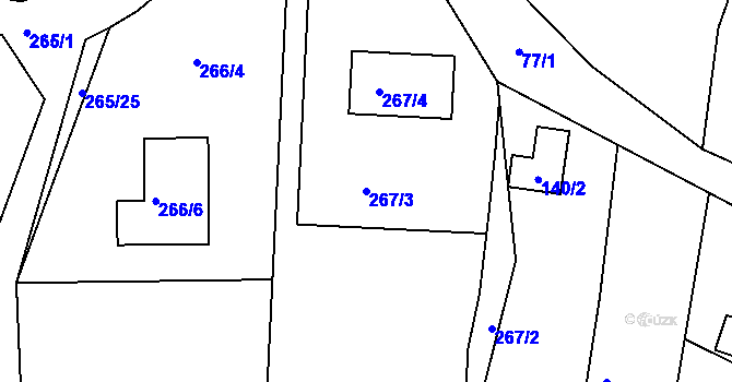 Parcela st. 267/3 v KÚ Chranišov, Katastrální mapa