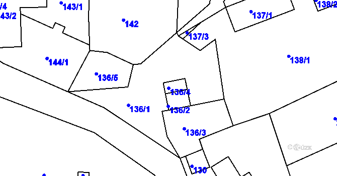 Parcela st. 136/4 v KÚ Chranišov, Katastrální mapa
