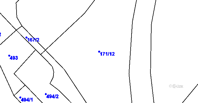 Parcela st. 171/12 v KÚ Chranišov, Katastrální mapa