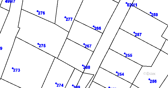 Parcela st. 267 v KÚ Chrást u Poříčan, Katastrální mapa