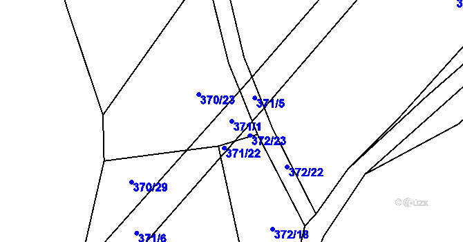 Parcela st. 371/1 v KÚ Chrást u Poříčan, Katastrální mapa