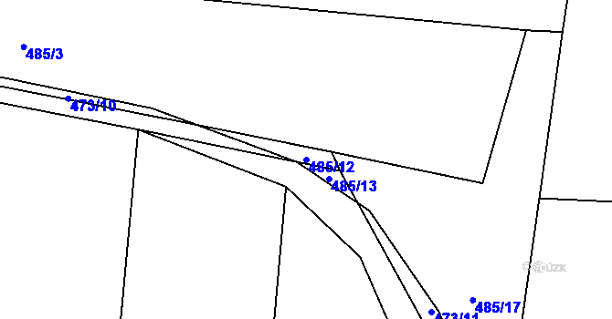 Parcela st. 485/12 v KÚ Chrást u Poříčan, Katastrální mapa