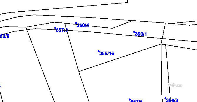 Parcela st. 356/16 v KÚ Chrást u Poříčan, Katastrální mapa