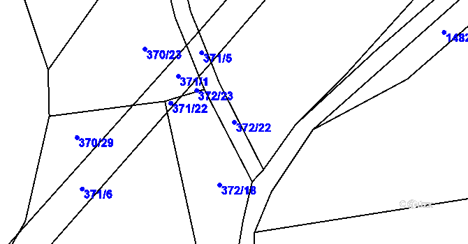Parcela st. 372/22 v KÚ Chrást u Poříčan, Katastrální mapa