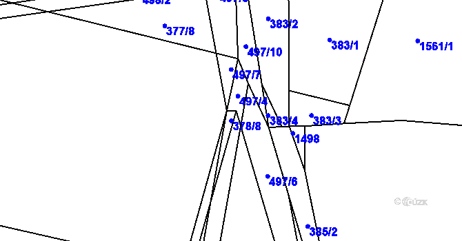 Parcela st. 378/8 v KÚ Chrást u Poříčan, Katastrální mapa
